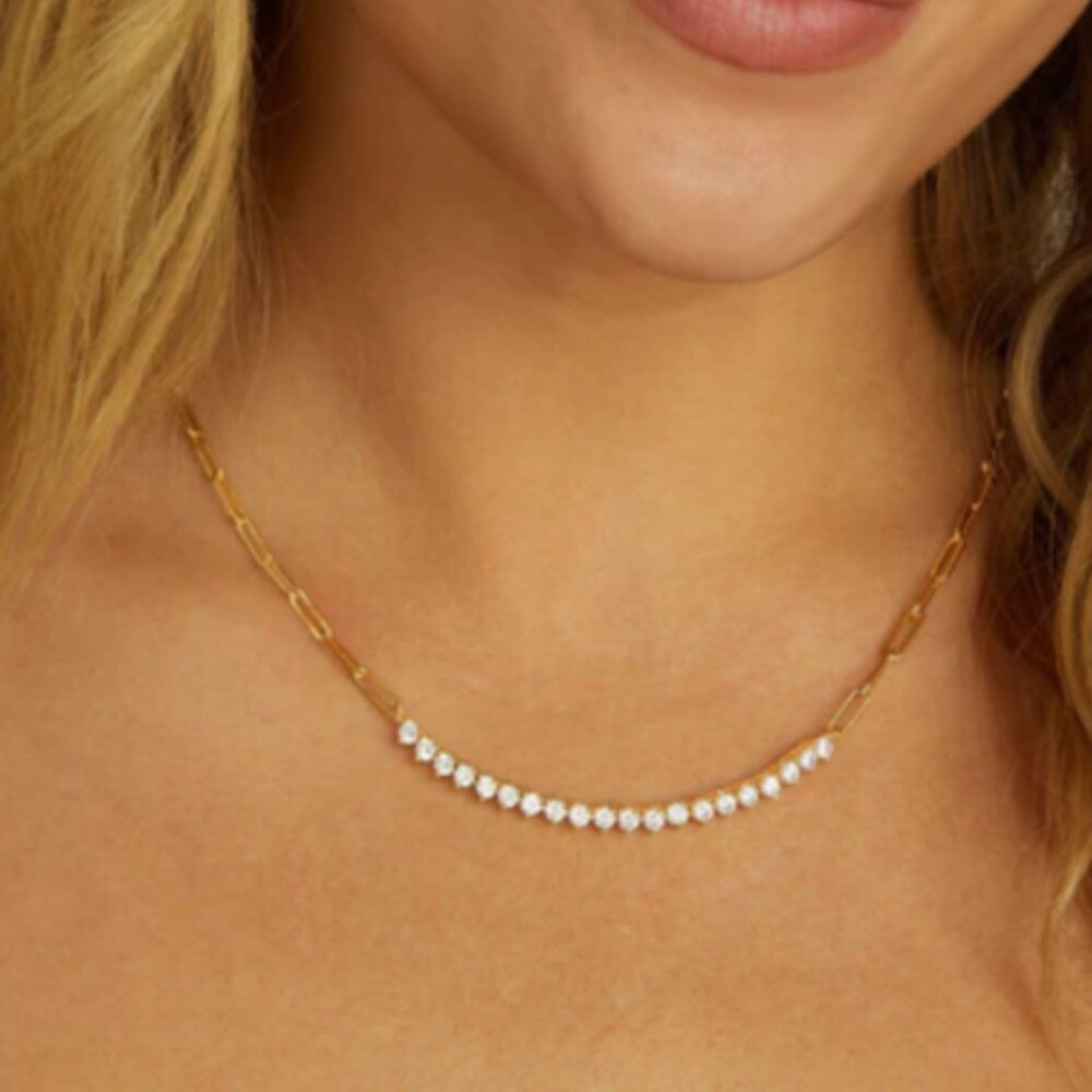 Melinda Maria Not Your Basic Samantha Necklace Tennis New - Picture 4 of 4